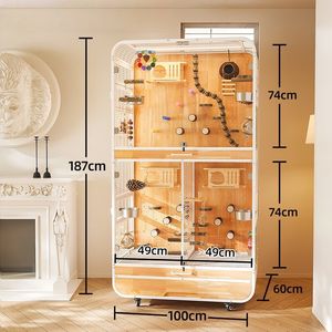 Elegante Vogel Print Patroon Villa Duurzaam Metalen Gaas En Hardhout Voor Woonkamer Inrichting - Product Image 5