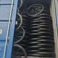 Nouvelle brouette de chantier robuste en acier au carbone de 26 pouces avec pneus pleins et ensemble complet de deux roues pour les chantiers de construction