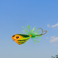 HASIDA Kit de leurres de pêche grenouille artificiels en ABS 45mm 10g à haute fréquence de frappe, yeux 3D, pour eau douce/eau salée, ruisseau et rivière