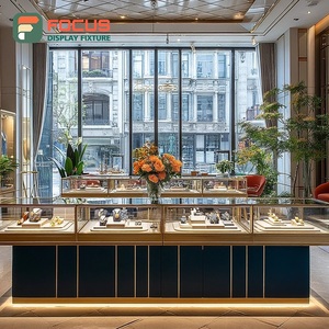 Luxury Shopping Mall Jewelry Display Cabinet Tempered Glass Panel Jewelry Shop Showcase Cabinet - Product Image 1
