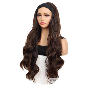 Perruque synthétique longue bouclée avec bandeau, 24 pouces, grandes ondulations, dégradé blond miel, sans colle, pour femmes, de marques nationales - Product Image 5