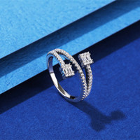 Bague en argent sterling 925, nouvelle mode, bijoux fins, tendance, bague en zircone cubique, vente en gros d'usine de bijoux