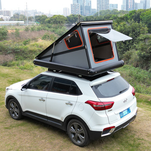 En plein air auto pliant glamping soleil abri de douche triangle suv toit top rv remorque tente en aluminium dur shell de voiture camping tentes - Product Image 2