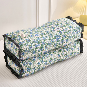 Coussin <span class=keywords><strong>de</strong></span> nuque coréen moderne, sain et antibactérien, en coton double gaze à motif floral, avec rembourrage naturel et biologique en coques <span class=keywords><strong>de</strong></span> <span class=keywords><strong>sarrasin</strong></span> - Product Image 1