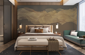 Papier peint moderne en relief à motifs 3D, auto-adhésif, texturé, pour salon, chambre à coucher, hôtel, bureau à domicile, décoration - Product Image 4