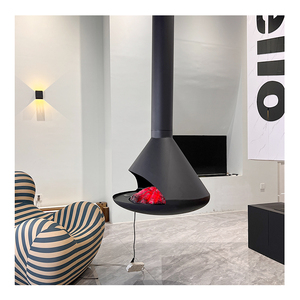 Năng lượng hiệu quả hiện đại thương mại trần lò sưởi màu đen thép không gỉ treo chèn nóng - Product Image 6