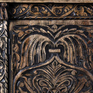 Buffet moderne en bois de qualité supérieure, 3 portes, 3 tiroirs, armoire de rangement sculptée pour salle à manger, chambre et salon - Product Image 5