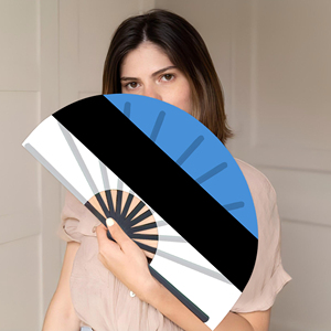 Abanicos Plegables de Bambú con la Bandera de Estonia al por Mayor, Abanico de Mano para Carnaval, Boda, Festival, Fiesta, Agencia de Viajes - Product Image 5