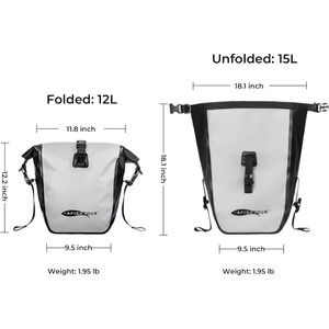 Accesorios Profesionales para Ciclismo, Juego de Bolsas de Transporte para Bicicleta 3 en 1, Impermeables, Ligeras, de 20L, Color Verde, Bolsa de Sillín para Portaequipajes de Bicicleta - Product Image 4