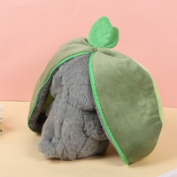 Nouvelle peluche lapin fraise créative qui respire et qui brille, remplie de coton PP, jouet doux pour bébé, aide au sommeil musical