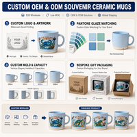 Mug en céramique personnalisé souvenir de ville, fond brut, tasse à café ou à thé pour voyage, vente en gros, mugs en grès OEM ODM