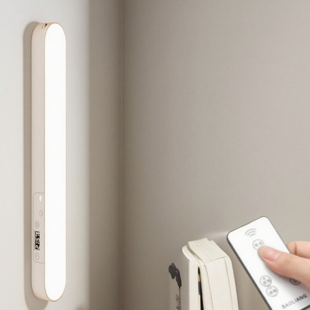 Magnetic LED Table Lamp USB Rechargeable Eco-Friendly Simple Design with Clock Remote Control Adjustable Brightness Desk Lamp