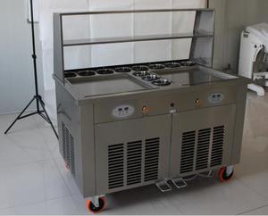 Machine à <span class=keywords><strong>glace</strong></span> roulée thaïlandaise, <span class=keywords><strong>plaque</strong></span> froide, double bac carré, machine à <span class=keywords><strong>glace</strong></span> frite aux Philippines - Product Image 2
