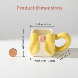 Mug à café en céramique demi-couleur carré, peint à la main sous glaçure, qualité supérieure, nouveau, pour la famille et la <span class=keywords><strong>chambre</strong></span> - Product Image 2