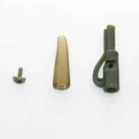 Kit d'accessoires de pêche à la carpe en plastique vert et marron, style européen, pour montage de sécurité, avec clips de plomb de sécurité, vente en gros