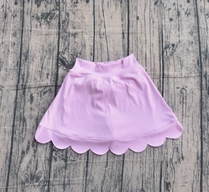 GLK0268 Falda personalizada para niña pequeña, rosa y morada, lisa, estampada, transpirable, falda de yoga para bebé, niña, verano, venta al por mayor - Product Image 1