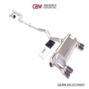 Knalpot Dual Exhaust Tips Sound Muffler dengan Kontrol Katup Gerak untuk BMW 435i N55 3.0T Full System Gaya M4 - Product Image 2