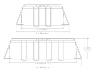 Piscine hors sol rectangulaire <span class=keywords><strong>INTEX</strong></span> 26788 400x200x100cm avec structure en acier et filtre à pompe, écologique et durable - Product Image 3