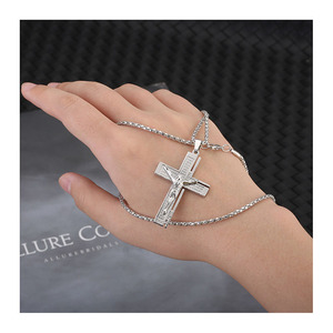Hoge Kwaliteit Rvs Cross Kruisbeeld Jesus Hanger Ketting Sieraden - Product Image 4