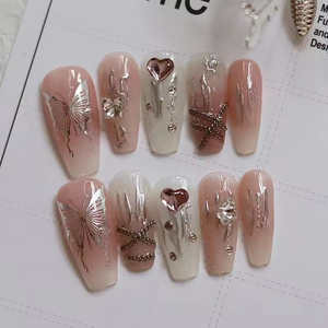 <span class=keywords><strong>Uñas</strong></span> <span class=keywords><strong>postizas</strong></span> acrílicas <span class=keywords><strong>de</strong></span> lujo hechas a mano, 10 Uds., diseño <span class=keywords><strong>de</strong></span> estilo francés, ataúd largo a presión <span class=keywords><strong>con</strong></span> diamantes <span class=keywords><strong>de</strong></span> imitación para Salón <span class=keywords><strong>de</strong></span> Arte <span class=keywords><strong>de</strong></span> <span class=keywords><strong>uñas</strong></span> - Product Image 6