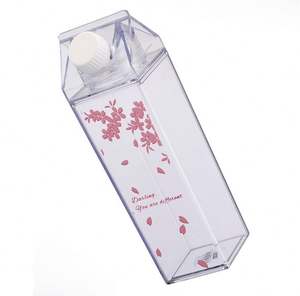 Latest Design Custom Logo Transparent 1Liter Square Water <b>Bottle</b> Clear Reusable <b>Plastic</b> Water <b>Bottle</b> - Product Image 1