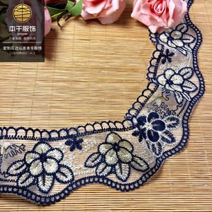 Ribete de encaje de malla azul zafiro de 6.5 cm, estilo colorido, en stock para <span class=keywords><strong>Barbie</strong></span>, ropa infantil y accesorios de tela para sofá - Product Image 5