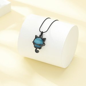 Urn kalung untuk abu kristal kucing kremasi perhiasan untuk abu Pet Memorial liontin abu kenang-kenangan kalung untuk wanita pria - Product Image 4