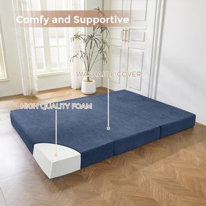 Colchón plegable de campamento portátil individual de pana, rollo de viaje, tienda de campaña plegable para estudiantes, colchón, sofá, futón, cama, colchón para dormir - Product Image 4