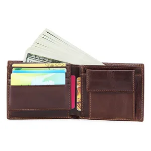 Custom Genuine Leather Card Holder Wallet Fashion Lightweight High Quality Men Business Card Holder Wallet
