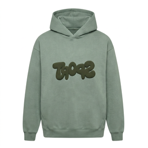 Sudadera con Capucha para Mujer BBE1Q, Verde, 100% Algodón, Logotipo con Letras Impresas en Relieve, Cuello Trasero, Estilo Casual de Invierno, 180g, Manga Larga - Product Image 1