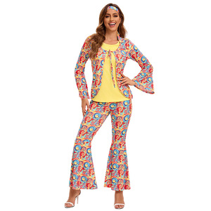 Conjuntos de Disfraces de Pareja para Carnaval, Estilo Retro Hippie Disco de los 70, Unisex para Adultos - Product Image 4
