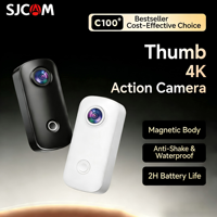 SJCAM C100 + caméra de sport à pouce étanche 4K enregistreur d'équitation de moto 360 pour le vélo en plein air