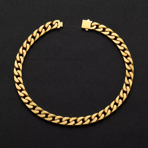 Collar de Cadena de Acero Inoxidable Liso de 12 mm con Cierre de Resorte, Collar de Cadena Plana Ligera de Acero Inoxidable, Moda Tanjing - Product Image 4