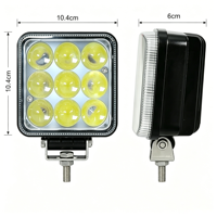 4.1 Inch 27W Square LED Work Light 4D Lens IP68 Waterproof 12-48V 1800 Lumens 6000K Diecast Aluminum Auxiliary Driving Lamp