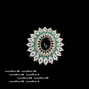 C & J Victoria <span class=keywords><strong>Emerald</strong></span> Gem Libélula Antique Honeycomb Vintage Luxo Zircão Moda Jóias Finas Broches Para Mulheres - Product Image 6