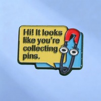 Divertido Pin de Esmalte Clippy, Pin de Solapa con Meme de 'Collecting Pins'