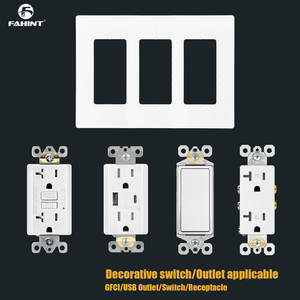 MVAVA 미국 UL & CUL 1/2/3/4 갱 그레이 스크류 없는 싱글 월플레이트 GFCI WR/TR 플러그 20W USB A + C 콘센트 벽 스위치 및 소켓 - Product Image 5