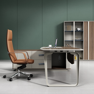 Scrivania Direzionale a L di Design Moderno <span class=keywords><strong>per</strong></span> CEO e Boss, Prezzo di Fabbrica, Alta Qualità, <span class=keywords><strong>per</strong></span> <span class=keywords><strong>Ufficio</strong></span> e Casa, in MDF Effetto Legno - Product Image 2