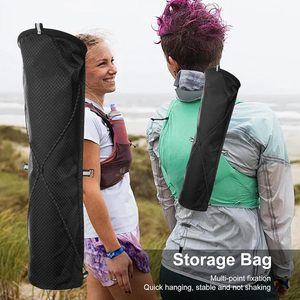 Trekking Pole Storage Bag Oxford Cloth Portable Hiking Outdoor Accessory Backpack Black And White - Product Image 1
