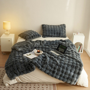 <span class=keywords><strong>Couverture</strong></span> d'hiver super douce en fausse fourrure, <span class=keywords><strong>couverture</strong></span> en poils de lapin tricotés, imitation peluche <span class=keywords><strong>Minky</strong></span>, <span class=keywords><strong>couverture</strong></span> de lapin pour la chaleur - Product Image 6