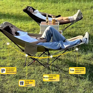 Silla Plegable Metálica Reclinable de 4 Posiciones, Resistente, 600D, Respaldo Alto, Tipo Luna, para Pesca, Picnic, Viajes <span class=keywords><strong>y</strong></span> Siesta - Product Image 1