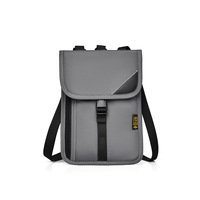 Tas Leher Multifungsi untuk Perjalanan, Tempat Penyimpanan Paspor RFID, Tiket Pesawat, dan Dompet Koin