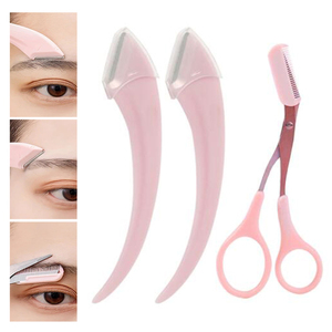 Couteau de précision pour sourcils, rasoir facial pour femmes, ciseaux à sourcils professionnels avec peigne, accessoires de coupe et de rasage des sourcils - Product Image 4