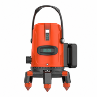 Niveau laser vert 5 lignes 235 avec boîtier cylindrique orange, kit avec deux batteries et trépied de 1 m