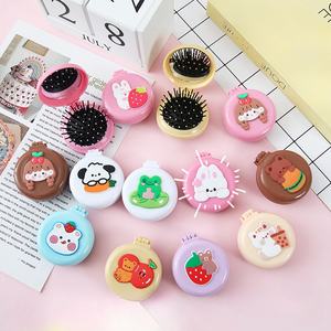 Brosse à cheveux pliante pour enfants avec <span class=keywords><strong>miroir</strong></span> outils cosmétiques peigne à coussin d'air brosse de massage peigne de coiffage du cuir chevelu peigne pliant - Product Image 1