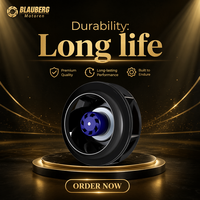 Blauberg 190mm DC Restaurant Étanche Brushless Air Dc En Plastique Turbine Ventilateur Centrifuge Arrière pour Filtre De Ventilateur