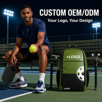 Sac à dos de pickleball personnalisé avec logo, design semi-rigide, grande capacité, sac de rangement pour équipement sportif avec poche pour bouteille d'eau