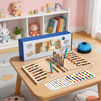 Juguete Montessori de clasificación de colores con cuentas, juego educativo de entrenamiento cerebral competitivo de escritorio