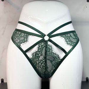 Hersteller Großhandel Damen bestickte Spitze hohle Unterwäsche Damen elastische niedrige Taille bequeme weiche heiße Hosen T-Hosen - Product Image 5