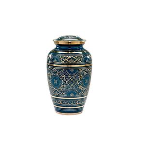 Talla cruzada Funeral Urnas de cremación de metal decorativas Suministros de entierro de urna de latón Premium Venta caliente en MOQ bajo - Product Image 5